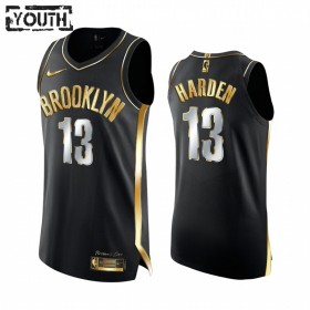 Camiseta Niños Brooklyn Nets James Harden 13 2020-21 Negro Golden Edition Swingman